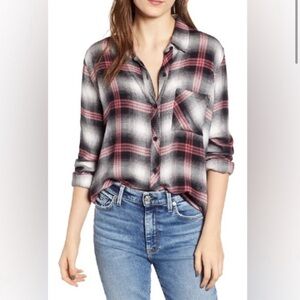 Rails Hunter button-up shirt in Black Taffy (size small)